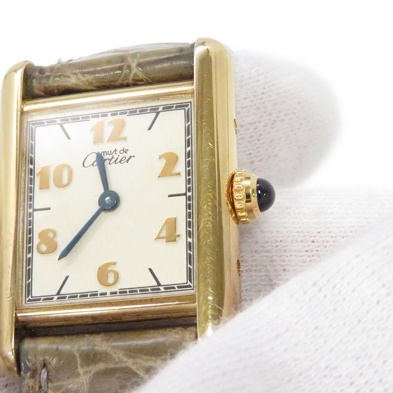 Cartier Must Tank SM Vermeil Quartz Watch Ivory Dial