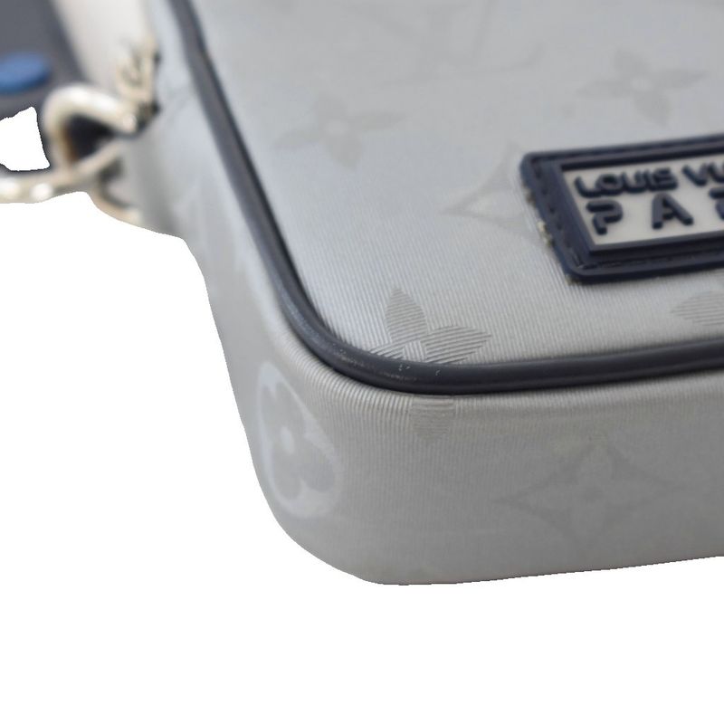 Louis Vuitton Alpha Clutch Monogram Satellite Clutch Bag Second Bag Gray M44171