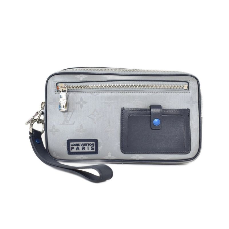 Louis Vuitton Alpha Clutch Monogram Satellite Clutch Bag Second Bag Gray M44171