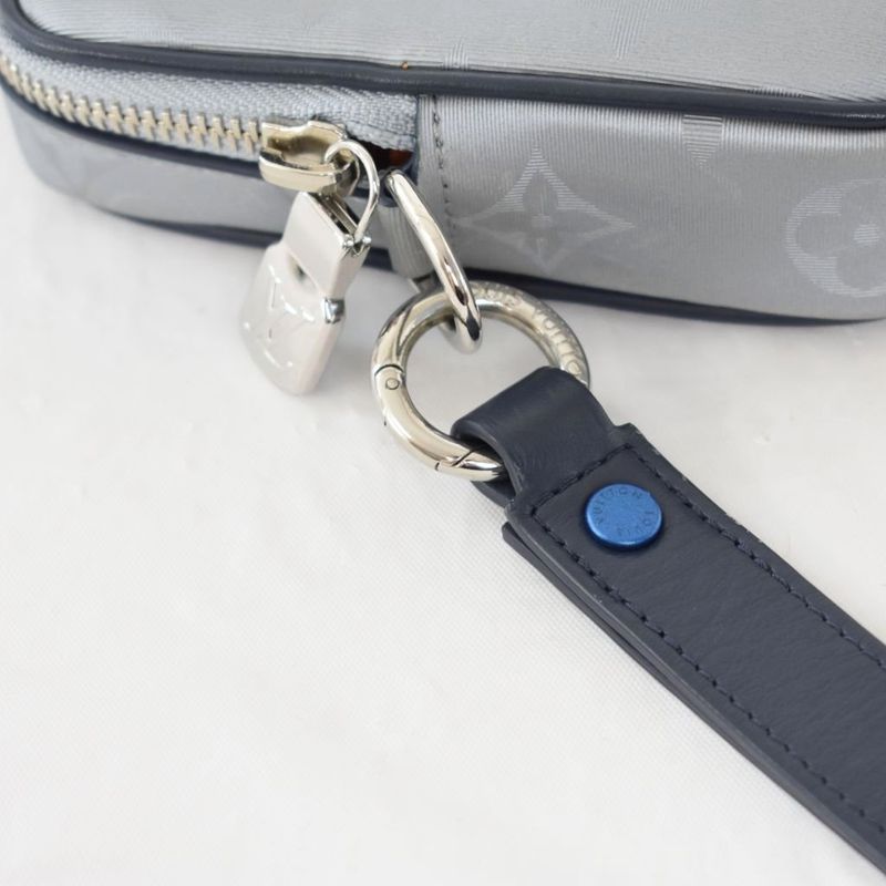 Louis Vuitton Alpha Clutch Monogram Satellite Clutch Bag Second Bag Gray M44171