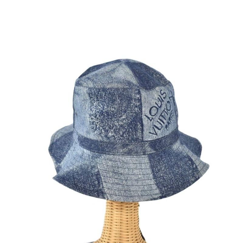 Louis Vuitton Chapeau Skater Damier Salt Bucket Hat 60 Blue Mp3026