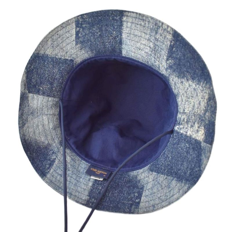 Louis Vuitton Chapeau Skater Damier Salt Bucket Hat 60 Blue Mp3026