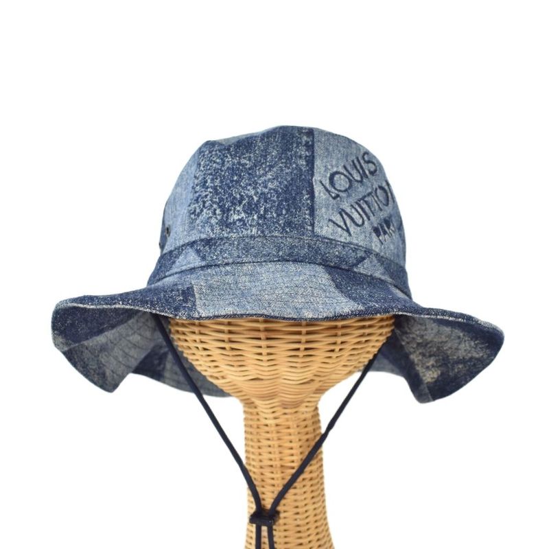 Louis Vuitton Chapeau Skater Damier Salt Bucket Hat 60 Blue Mp3026