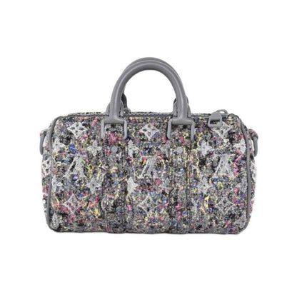 Louis Vuitton Keepall XS Monogram LV Felt Tweed 2WAY Shoulder Bag Handbag Gray