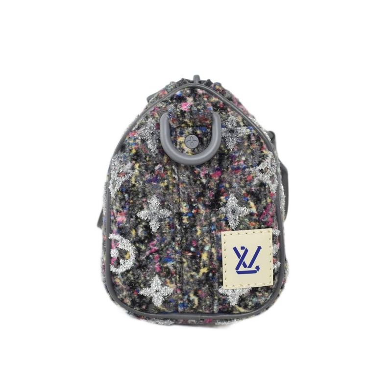 Louis Vuitton Keepall XS Monogram LV Felt Tweed 2WAY Shoulder Bag Handbag Gray