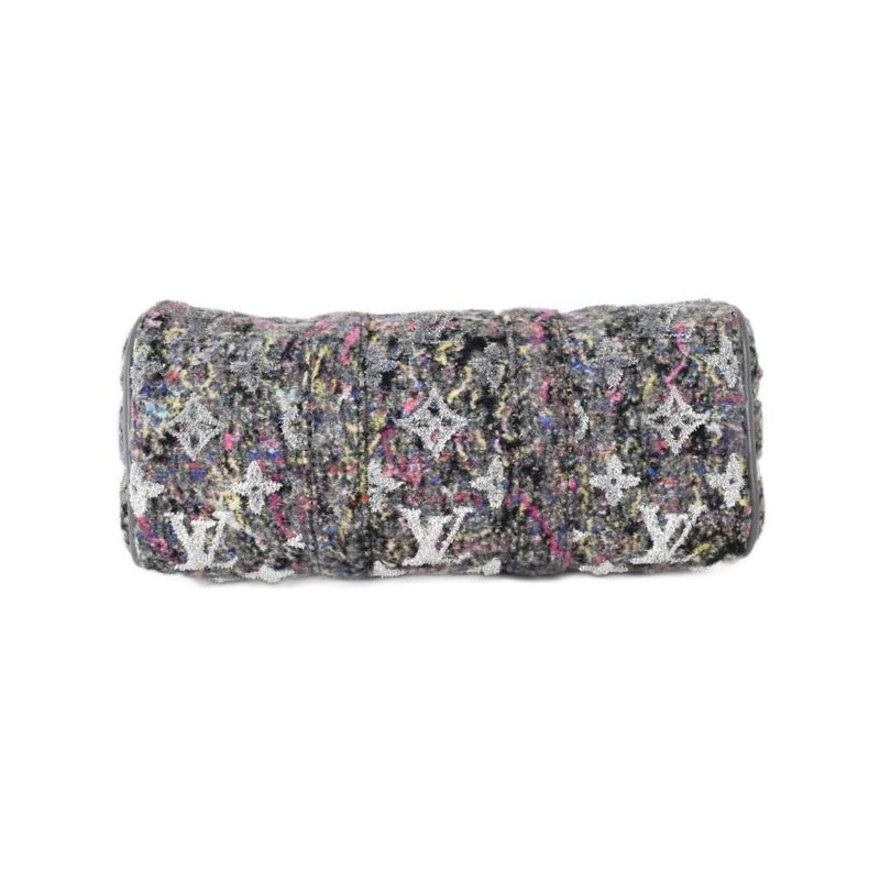 Louis Vuitton Keepall XS Monogram LV Felt Tweed 2WAY Shoulder Bag Handbag Gray