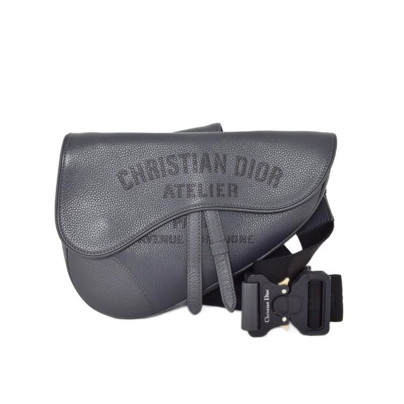 Christian Dior Atelier Logo Saddle Bag Shoulder Bag Gray