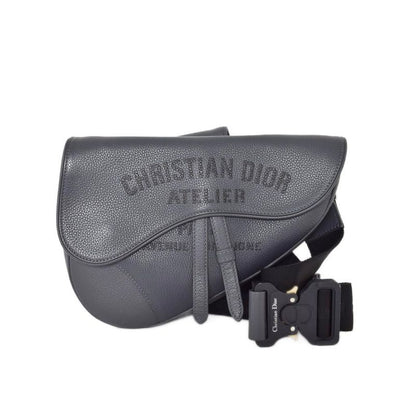 Christian Dior Atelier Logo Saddle Bag Shoulder Bag Gray