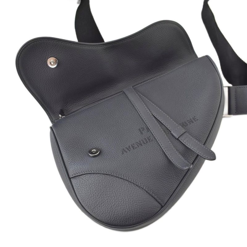 Christian Dior Atelier Logo Saddle Bag Shoulder Bag Gray