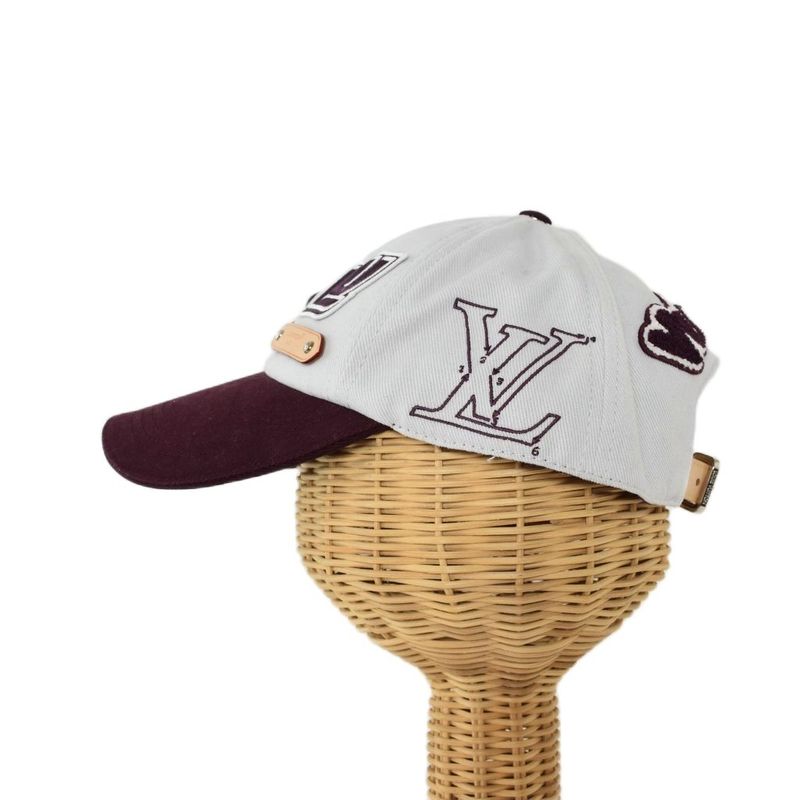 Louis Vuitton League Cap Logo Hat Gray Bordeaux M7176l