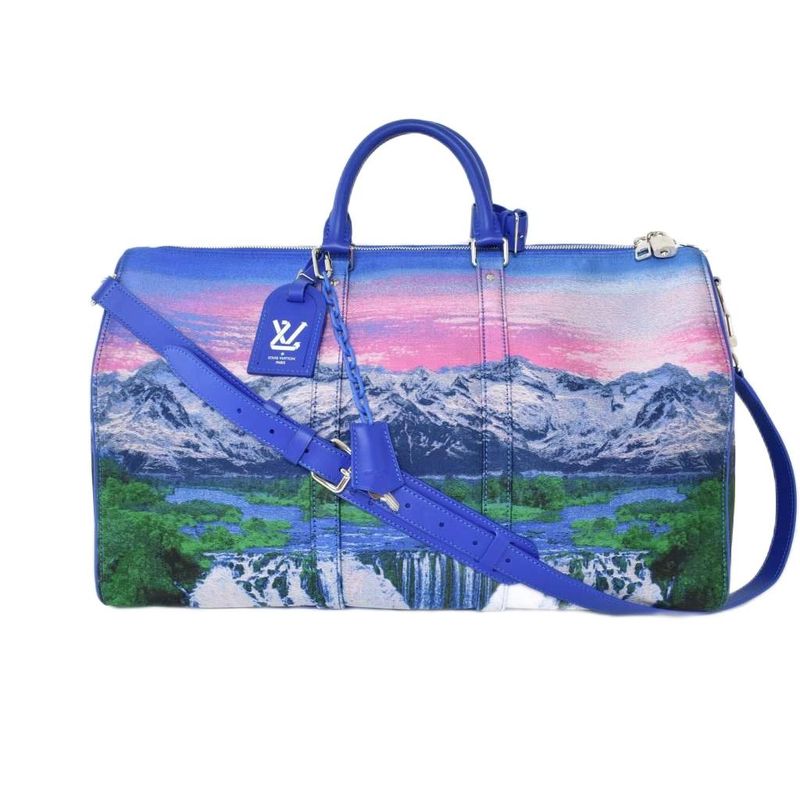 Louis Vuitton 22SS Sustainable Keepall 50 Landscape Boston Bag Blue M59676
