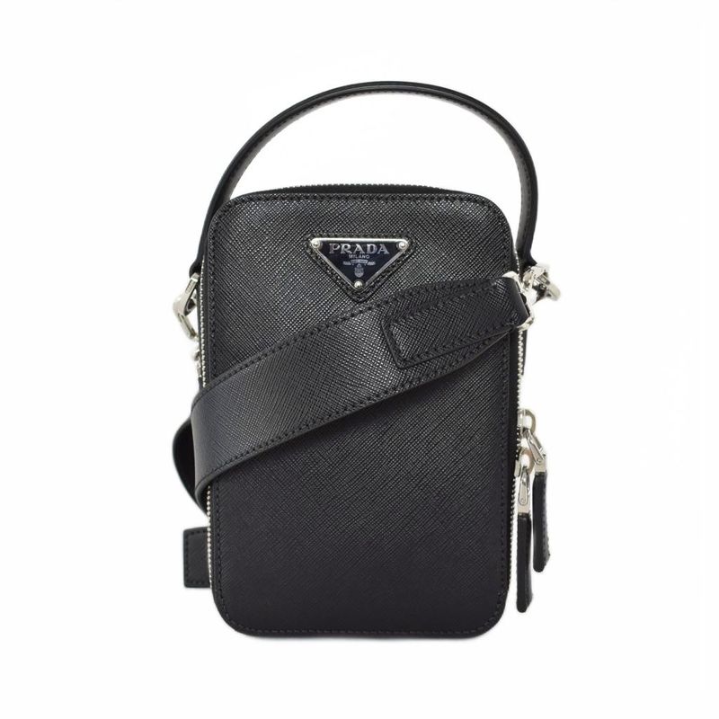 Prada Brick Sapphiano Shoulder Bag Black 2vh067