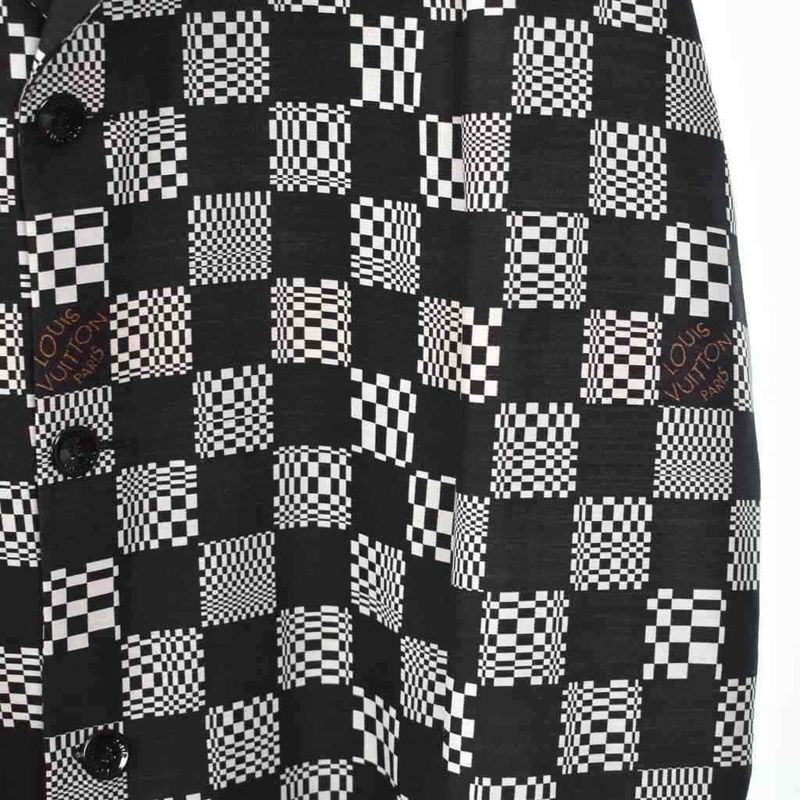 Louis Vuitton 21SS Distorted Damier Chester Coat Stainless Steel Collar 48