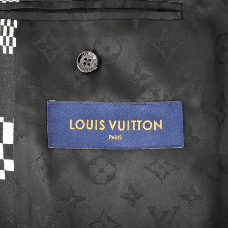 Louis Vuitton 21SS Distorted Damier Chester Coat Stainless Steel Collar 48