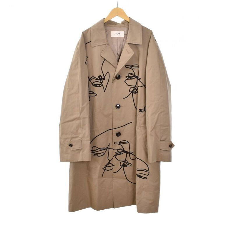 Celine Artist Print Mac Coat Trench Coat 46 Beige 2m822460q