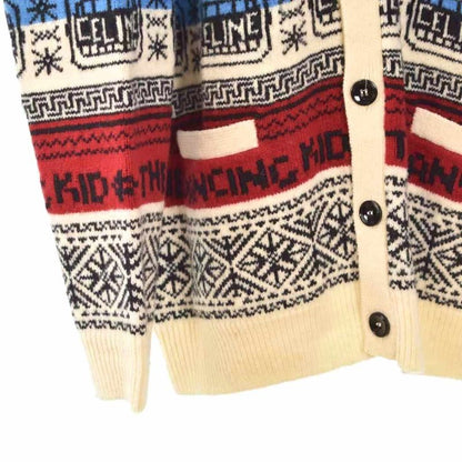 Celine 21SS THE Dancing KID Cardigan All Over Pattern M Ivory 2a08l715m