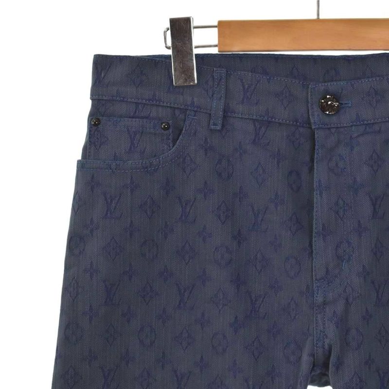 Louis Vuitton 19AW SLIM Monogram Denim Jeans 32 Navy Rm192m QJQ Hhd20w