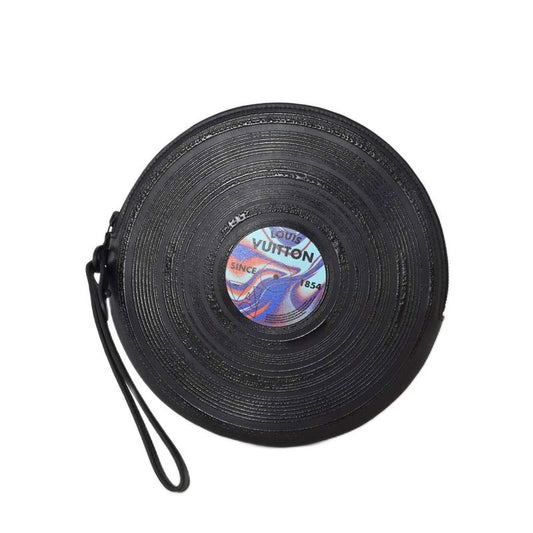 Louis Vuitton Disc Pouch Clutch Bag Second Bag Black M81777
