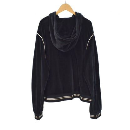 Celine Triomphe Velor Zip Up Parka Hoodie XL Black 2y143679i