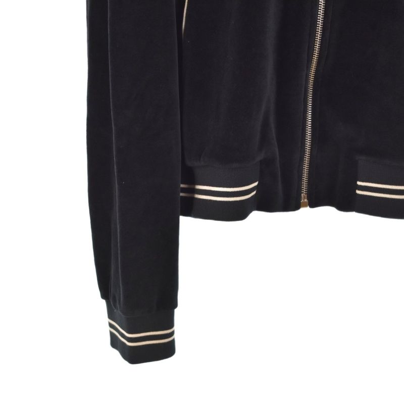 Celine Triomphe Velor Zip Up Parka Hoodie XL Black 2y143679i