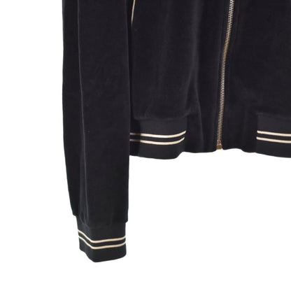 Celine Triomphe Velor Zip Up Parka Hoodie XL Black 2y143679i