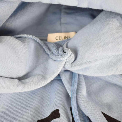 Celine Loose Hoodie Logo Pullover Parka XL Light Blue Light Blue 2y321670q