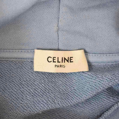 Celine Loose Hoodie Logo Pullover Parka XL Light Blue Light Blue 2y321670q