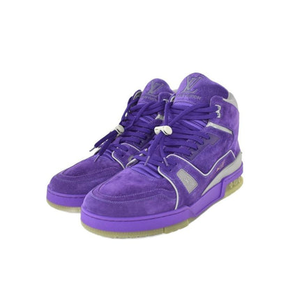 Louis Vuitton LV Trainer Line Suede High Cut Sneakers 9 Purple Vl0169