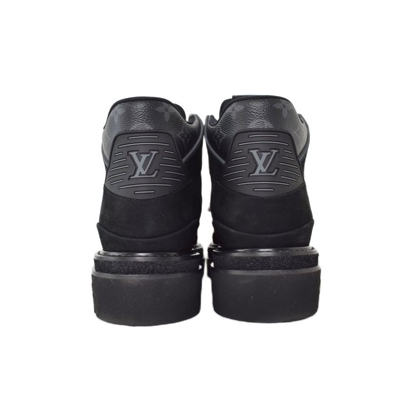 Louis Vuitton NBA Oberkamphrein Suede Ankle Boots Sneakers 8.5 Black Bm0290