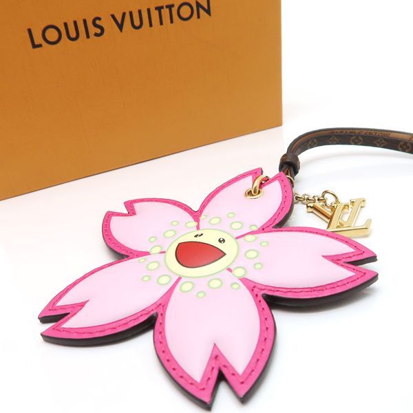 Louis Vuitton Lv×tm Bag Charm Cherry Blossom M02475 Takashi Murakami Leather