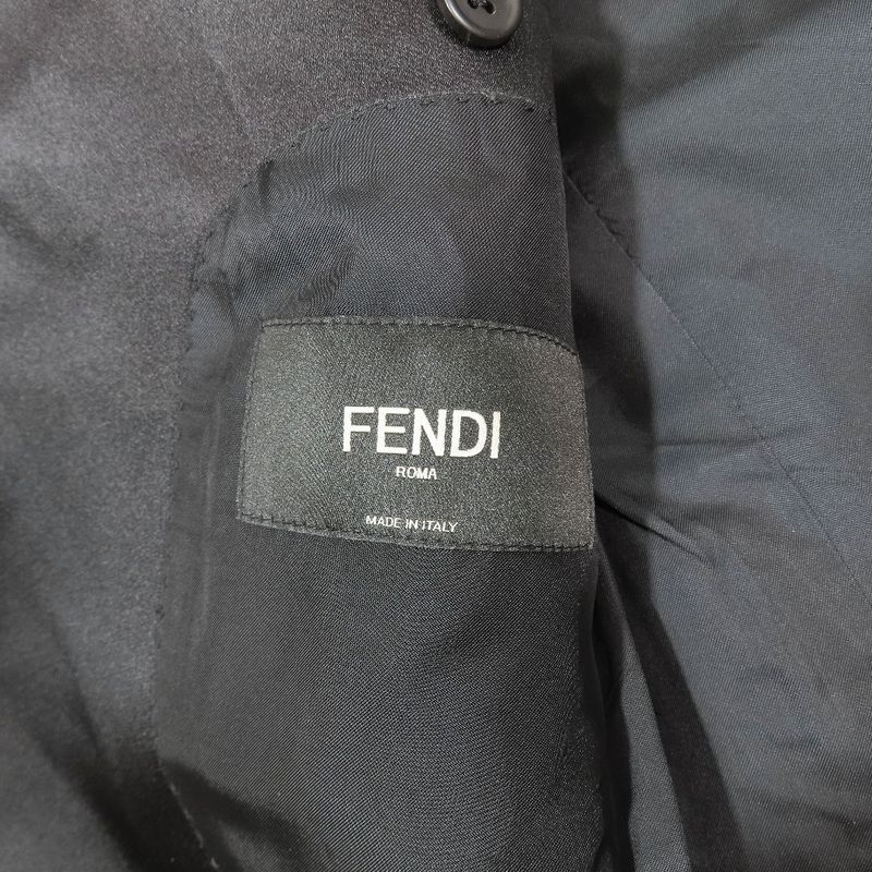 Unused Fendi Tuxedo Suit Zucca Pattern Tailored Jacket Sideline Pants Setup