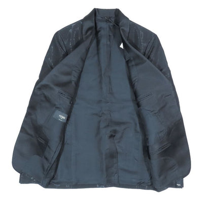 Unused Fendi Tuxedo Suit Zucca Pattern Tailored Jacket Sideline Pants Setup