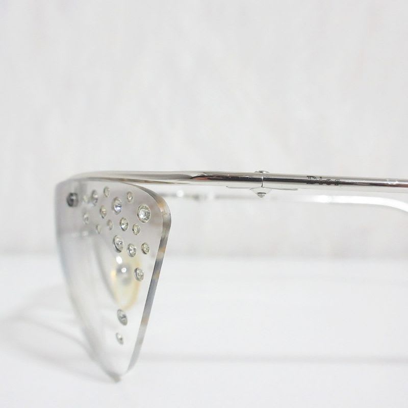 Christian Dior Flash STR Sunglasses With Rhinestones 6218 115 Silver Color