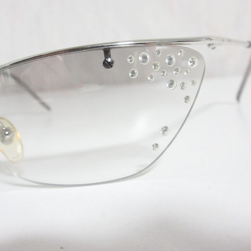 Christian Dior Flash STR Sunglasses With Rhinestones 6218 115 Silver Color