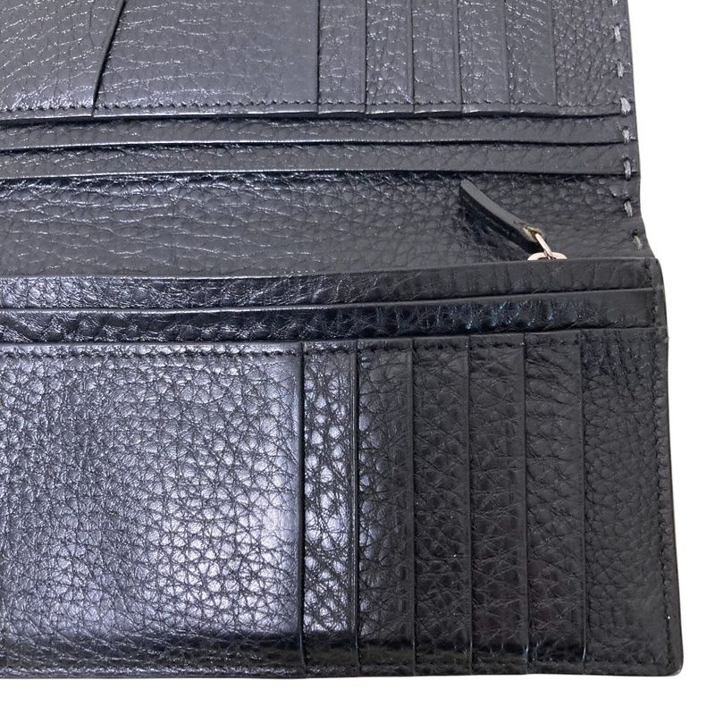 Fendi Selleria Continental Long Wallet Black Men's