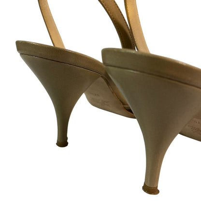 Fendi Zucca Pattern Ring Back Sandals Size 371 2 Approx 23.5cm (9.25in) Beige