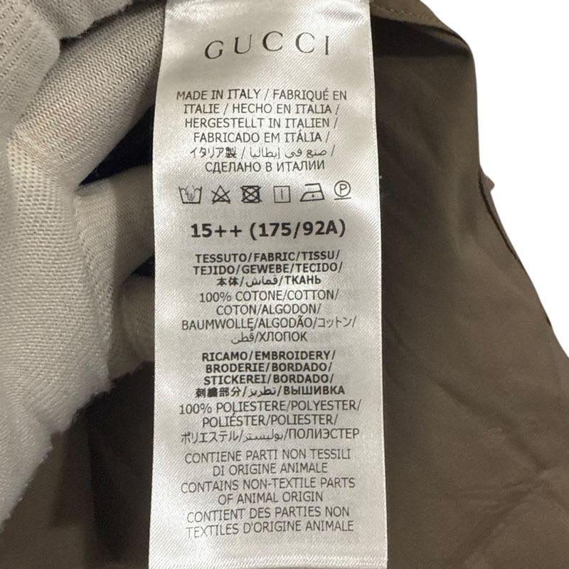 Gucci Long Sleeve Logo Embroidery Broad Shirt 40 15 3 4 Khaki Men's 24SS