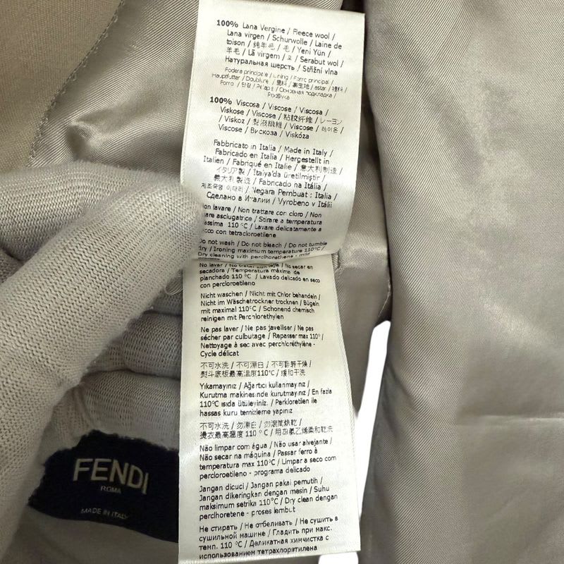 Fendi 2023 Model Single Tailored Jacket Fj0798 46 Beige Men's