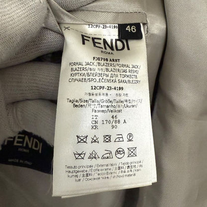 Fendi 2023 Model Single Tailored Jacket Fj0798 46 Beige Men's