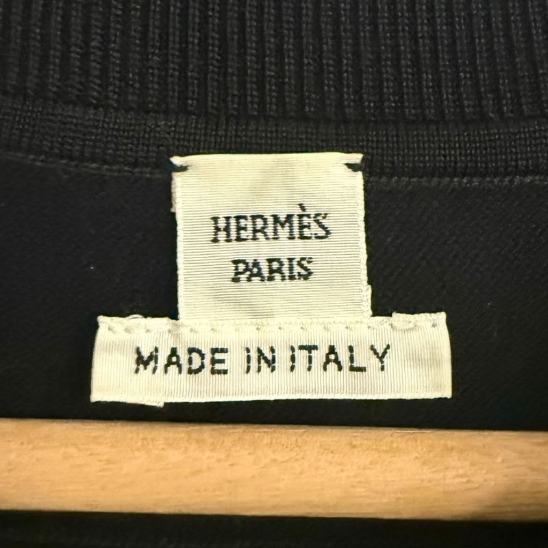 Hermes Short Sleeve H Lift Summer Knit Cut And Sewn 2 E2622 da Size 38 Blac 22SS