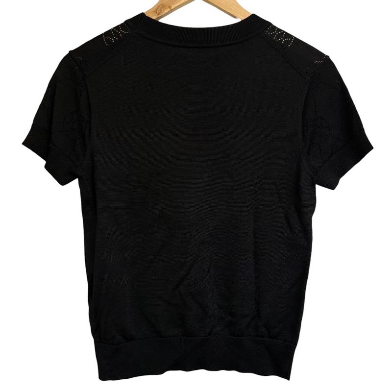Hermes Short Sleeve H Lift Summer Knit Cut And Sewn 2 E2622 da Size 38 Blac 22SS