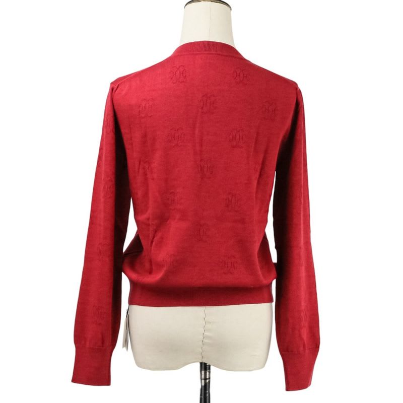 Hermes H Lift Silk Cotton Knit Cardigan 38 Red Ladies