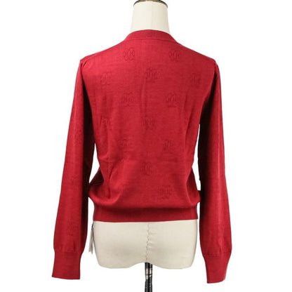 Hermes H Lift Silk Cotton Knit Cardigan 38 Red Ladies