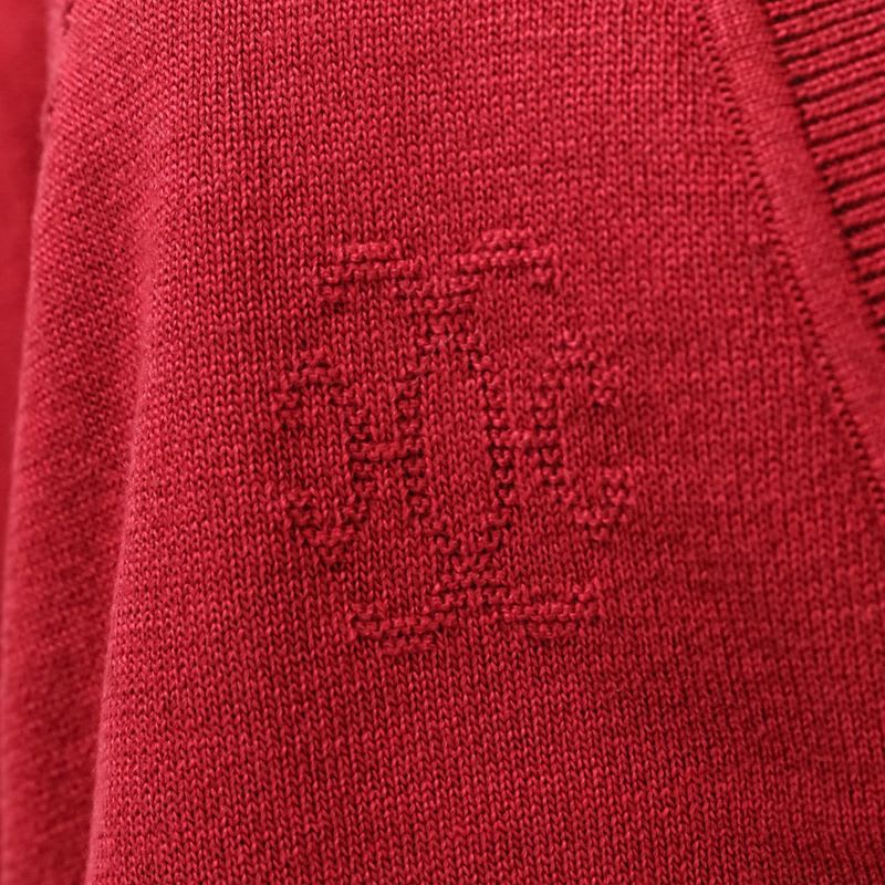 Hermes H Lift Silk Cotton Knit Cardigan 38 Red Ladies