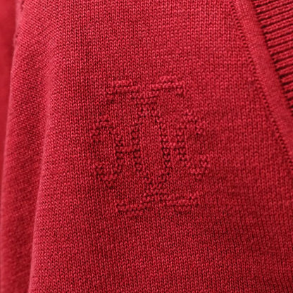 Hermes H Lift Silk Cotton Knit Cardigan 38 Red Ladies
