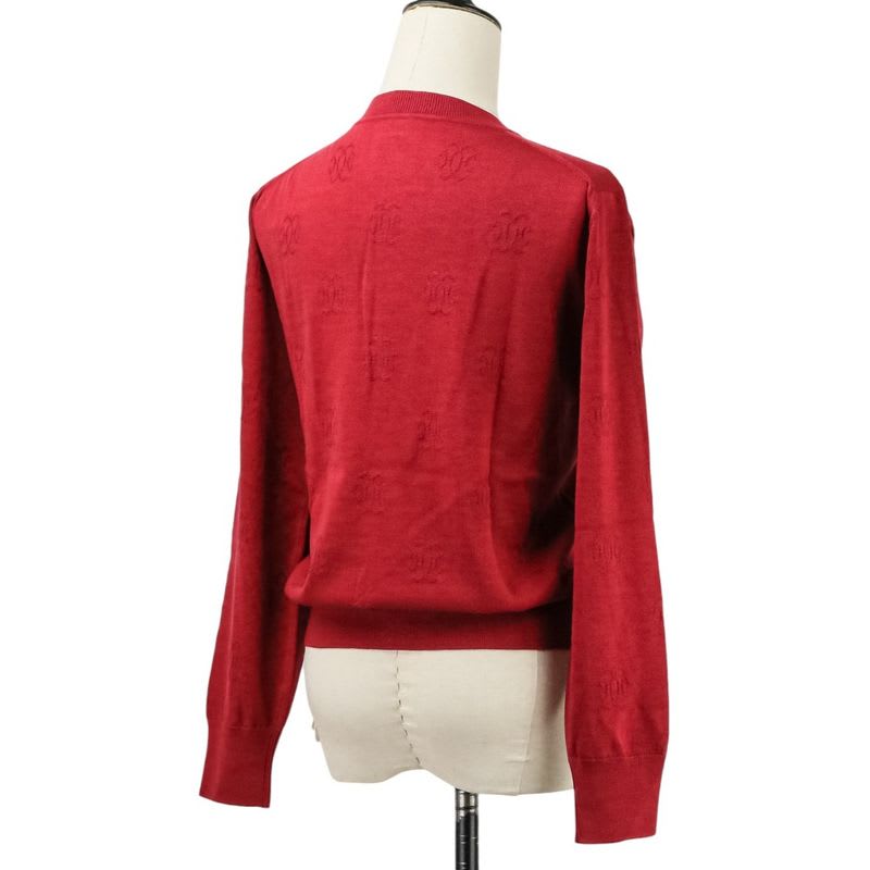 Hermes H Lift Silk Cotton Knit Cardigan 38 Red Ladies