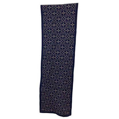 Louis Vuitton Muffler Monogram Echarpe Ski Navy Brown Mens Womens Scarf