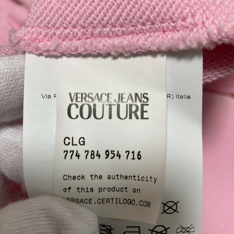 Versace Jeans Couture Logo Pullover Hoodie S Size Pink
