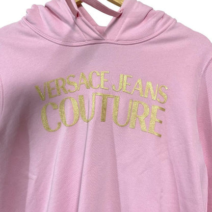 Versace Jeans Couture Logo Pullover Hoodie S Size Pink