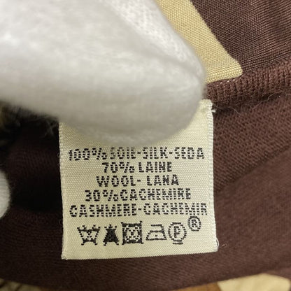 Hermes Twill Reine Medor Button Cardigan Size 38 Brown Ladies